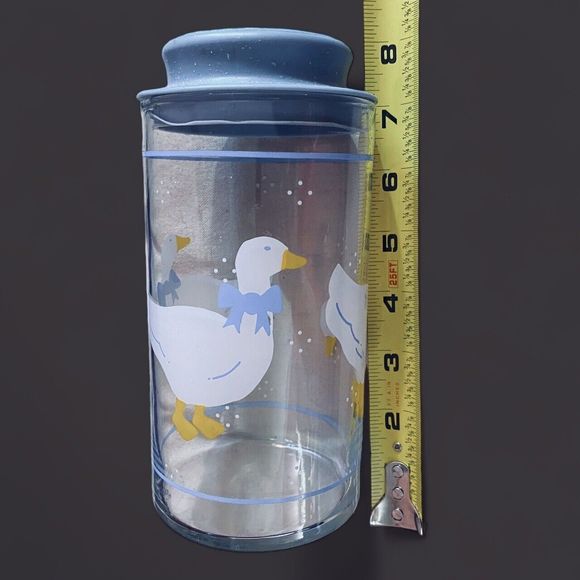 Vintage Country Goose  Glass Canister With Lid - Picture 6 of 7